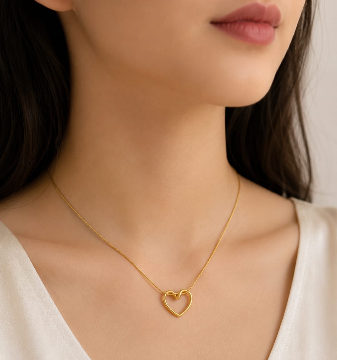 Golden Heart Pendant Necklace